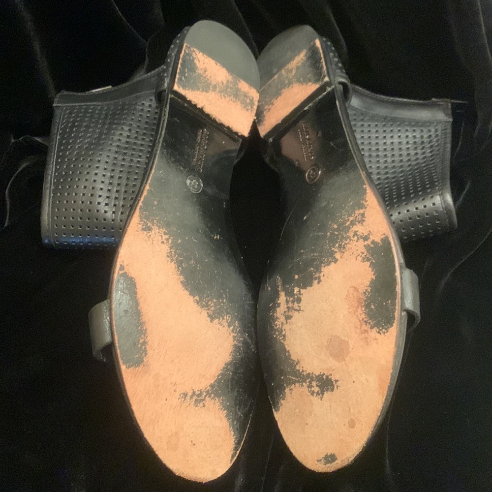 All Saints size 41 black leather back zip sandals - Picture 3 of 6